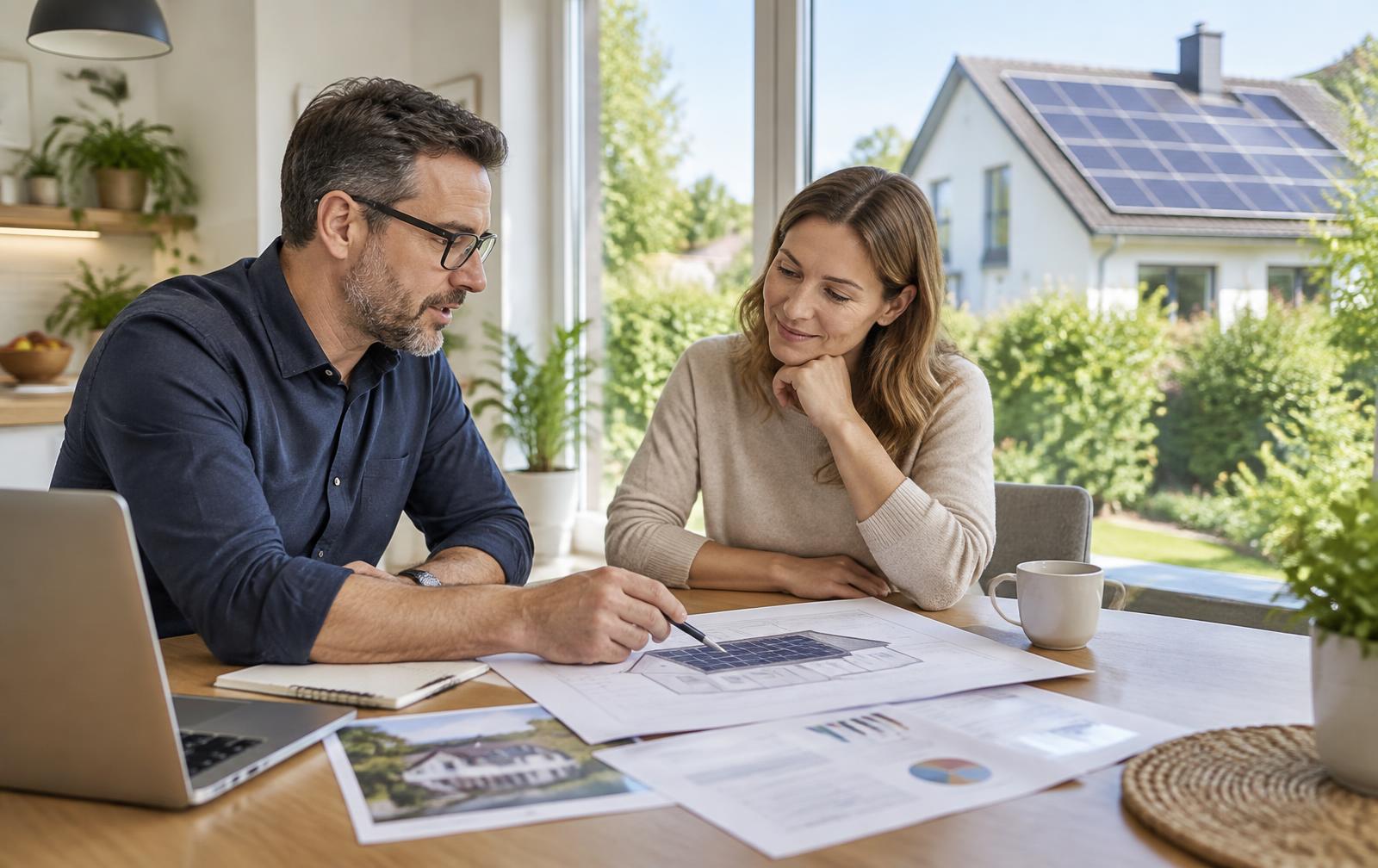 Beratungsgespräch zur Planung einer Solaranlage